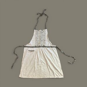 World Market Neutral Chic Striped Cotton Apron for Baking Cooking Kitchen Fun
